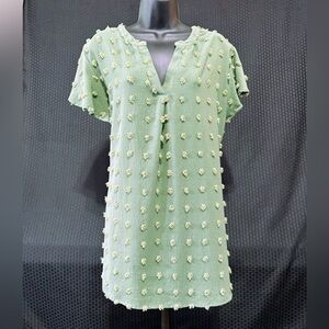 Merokeety Dark Sage Green Blouse Sz:2XL Cottagecore Boho Romantic Whimsy